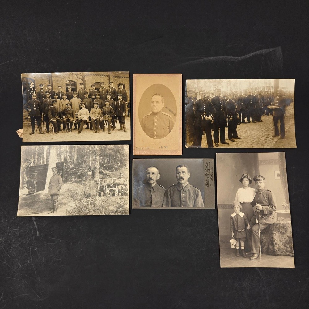 German Military Photo Lot 1876-WWI Pickelhaube Soldiers Cabinet Cards 6pc
